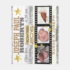 3 Foto Filmstar Filmrolle Silver Bokeh und Gold Fleecedecke