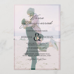 3 Foto Florales Und-Zeichen Wir heiraten Einladung