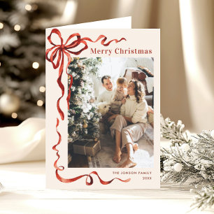 3 Foto Funky Weihnachten Boho Rote Schleife Band