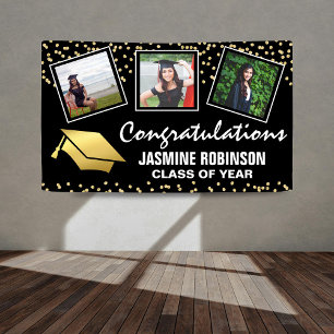 3 Foto Gold Graduate Abschluss 2025 Banner