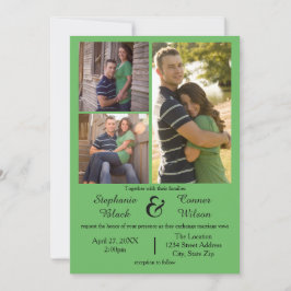 3 Foto Grün - Einladung zur Hochzeit