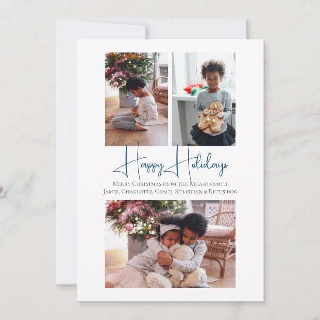 3 Foto Happy Holidays Weihnachten Skaten Kinder (Vorderseite)