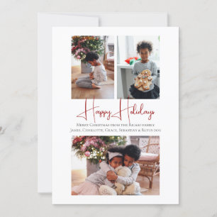 3 Foto Happy Holidays Weihnachtsgenom Feiertagskarte