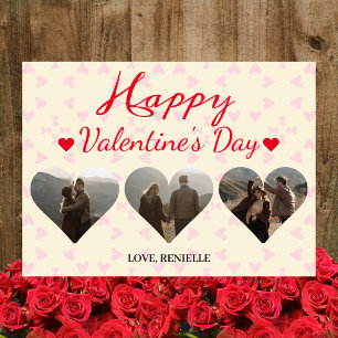 3 Foto Heart Collage Valentinstag Paar Feiertagskarte