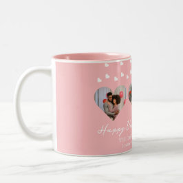 3 Foto Heart Collage Valentinstag Paar Zweifarbige Tasse