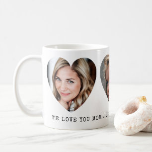 3 Foto Herz mit persönlicher Nachricht Tasse