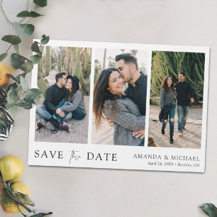 3 Foto Hochzeit Speichern Sie das Date Magnet