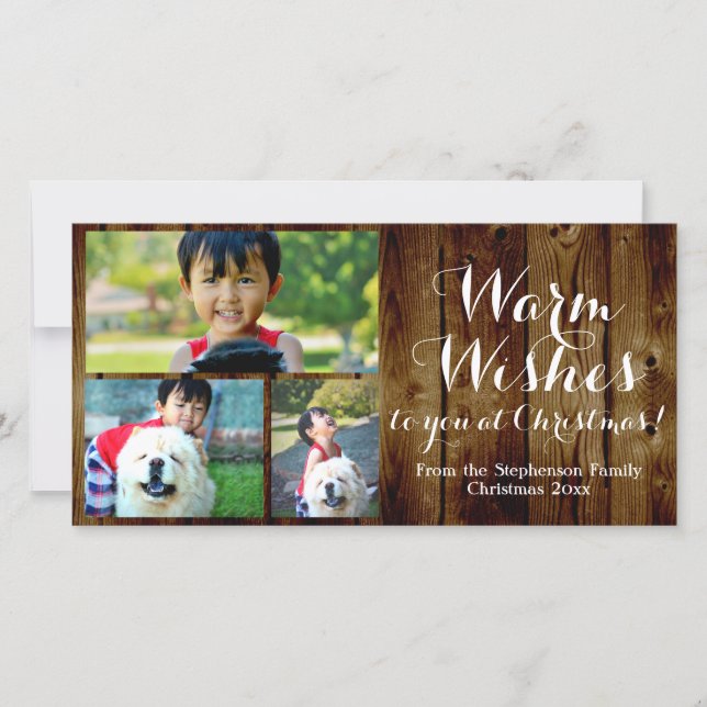 3 Foto Land Weihnachten Warme Wünsche Vintag (Vorderseite)