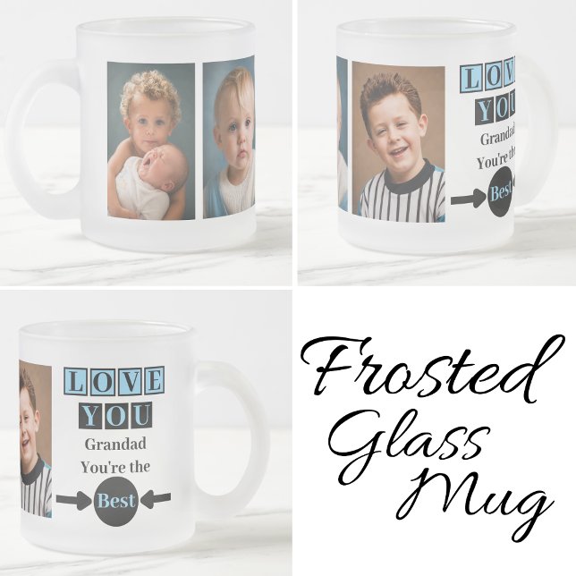 3 Foto Liebe dich Opa blau Mattglastasse (Von Creator hochgeladen)