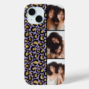 3 Foto Lila und Gold Leoparden Druck Case-Mate iPhone Hülle