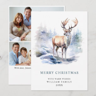 3 FOTO Minimalistisch Elegant Dei Christmas Feiertagskarte