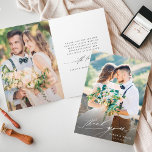 3 Foto Moderne Chic Kalligraphie Hochgeklappt Dankeskarte<br><div class="desc">Einfache und moderne kalligraphische Hochzeit dank gefalteter Fotokarte. Ideal für Hochzeiten,  Geburtstage,  Abschlüsse und andere Veranstaltungen. Klicken Sie auf die SCHALTFLÄCHE BLAUE DESIGN TOOL,  um eine erweiterte Anpassung dieses Designs zu erhalten.</div>
