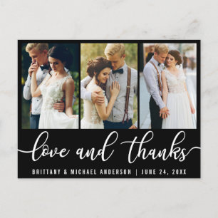 3 Foto Moderne Hochzeit Liebe Dankeschön Weiße Sch Postkarte