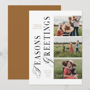 3 Foto Moderne Minimal Grüße zu den Jahreszeiten Einladung