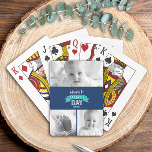 3 Foto Navy Happy 1. Vatertag Custom Modern Spielkarten