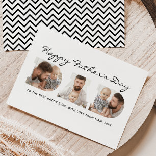 3-Foto-"Papa"-Ausschnitt personalisierter Vatertag Feiertagskarte