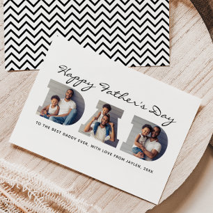 3-Foto-"Papa"-Ausschnitt personalisierter Vatertag Feiertagskarte