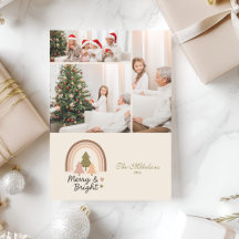 3 Foto Retro Regenbogen Merry & Bright