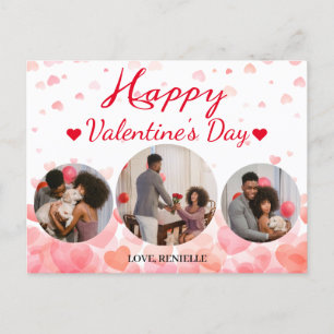 3 Foto Runde Collage Valentinstag Paar Feiertagspostkarte
