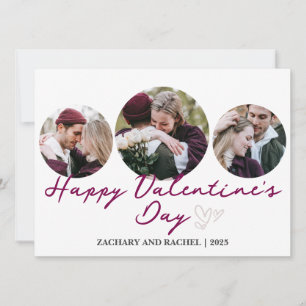 3 Foto Rundromantischer Couple Valentinstag Feiertagskarte