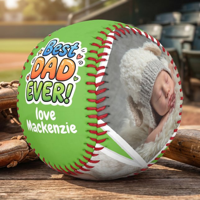 3 Foto und Text Personalisierter Bester Vater Alle Baseball (3 Photo and Text Personalized Best Dad Ever Baseball
by Ricaso . Father's day gift ideas from child.)