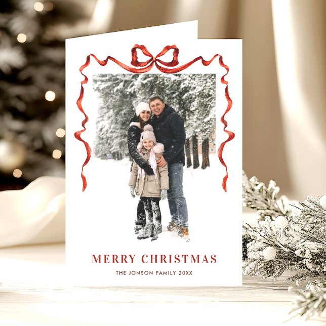 3 Foto Weihnachten Boho Red Bow Ribbon (Von Creator hochgeladen)