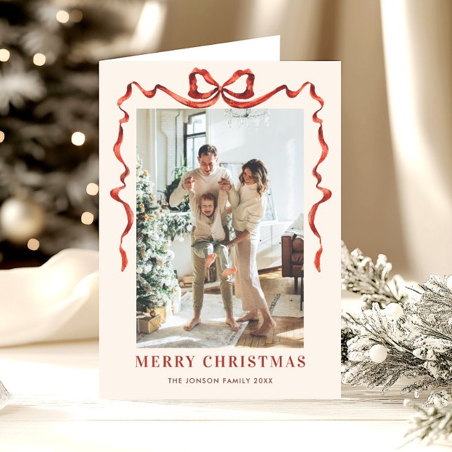 3 Foto Weihnachten Boho Red Bow Ribbon (Von Creator hochgeladen)