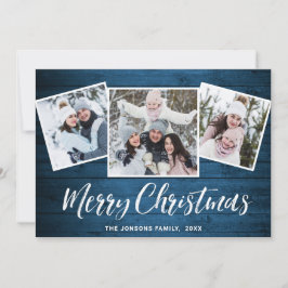 3 FOTO Weihnachten Rustikal Blauer Wald Gruß