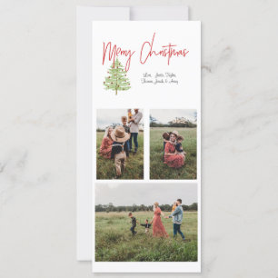 3 Foto Weihnachtskarte Kariert auf der Rückseite Feiertagskarte