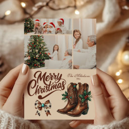 3 Foto Western Bow & Boots Weihnachten