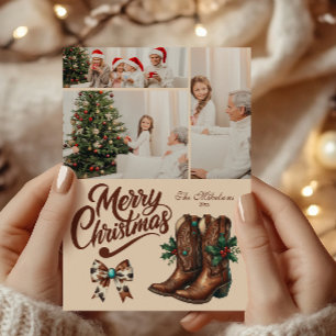 3 Foto Western-Schleife und Stiefel Weihnachten