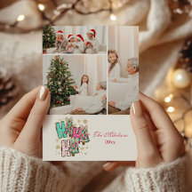 3 Foto Whimsical Ho Ho Ho Weihnachten Familie