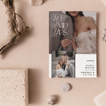 3 Foto Wir haben ja nur White Overlay Empfang gesa Einladung<br><div class="desc">Diese Hochzeitsankündigung ist eine gute Möglichkeit, um Ihre Freunde und Familie lassen wissen, dass Sie sich entwickelt haben, eine geheime Zeremonie oder private Hochzeit hatte, und wollte, mit ihnen zu feiern! Die Vorderseite der Karte zeigt zwei Ihrer liebsten Fotos der Hochzeit, mit den Worten "We Said Yes" oben links in...</div>