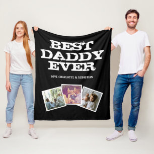 3 FotoCollage Best Daddy je Personalisiert Fleecedecke