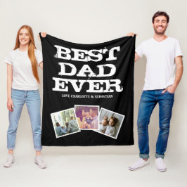 3 FotoCollage Bester Vater je Personalisiert Fleecedecke