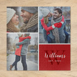 3 FotoCollage und benutzerdefinierte Monogramme |  Puzzle<br><div class="desc">Erstellen Sie ein besonderes personalisiertes Geschenk mit Fotos Ihrer Hochzeit, Reisen, Enkel, Haustiere oder anderen Erinnerungen, die auf ein Puzzle gedruckt sind. Dieses Design verfügt über eine Foto-Collage Vorlage mit 3 Bildern und Ihrem Monogramm-Namen, dem ursprünglichen und etablierten Datum. Verwenden Sie die Entwurfswerkzeuge, um den Text zu bearbeiten, Hintergrundfarben auszuwählen...</div>