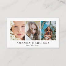 3 Fotografie Weiße Minimalistische Visitenkarte