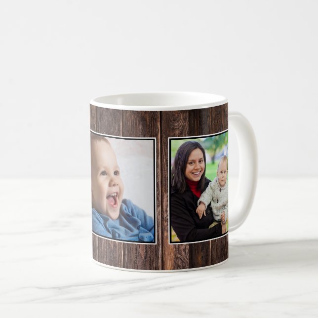 3 Fotomaterial Dunkelbraunes Holz Kaffeetasse (VorderseiteRechts)