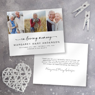 3 Fotos Beileid Danksagungskarte Flyer