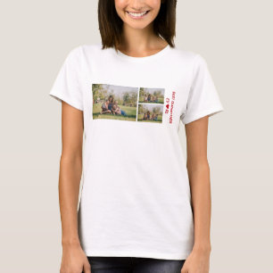 3 Fotos Best Godmutter Ever Heart Foto Collage T-Shirt