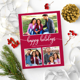 3 Fotos Collage Frohe Weihnachten modernes Weihnac Postkarte