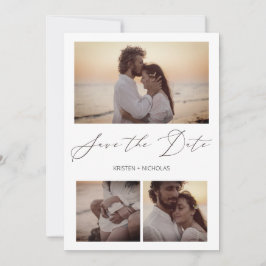 3 Fotos Elegantes Instantáneas Sesión Pareja Feliz Save The Date