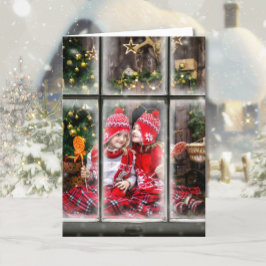 3 Fotos Fenster Snowflake Overlay Frohe Weihnachte Feiertagskarte