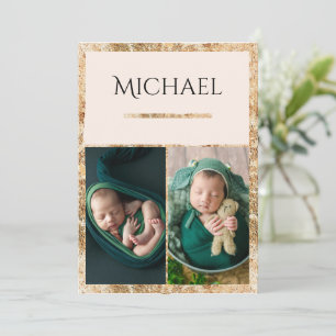 3 Fotos Geburtsankündigung für Baby Ankündigung