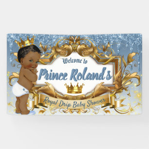 3 Fotos Royal African Prince Blue Glitzer Tro Banner