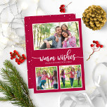 3 Fotos Warme wünscht Einfache Moderne Weihnachten Einladung<br><div class="desc">3 Fotos Warme wünscht einfaches,  modernes Weihnachtsfest</div>