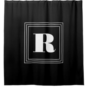 3 Frame Monogramm Schwarz/Weiß Duschvorhang