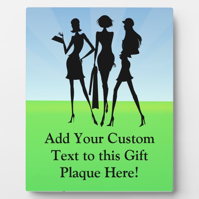 3 Frauen kaufen Freunde Fotoplatte (Vorderseite)