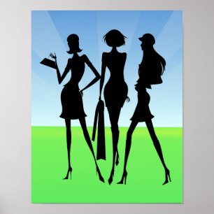 3 Frauen kaufen Freunde Poster