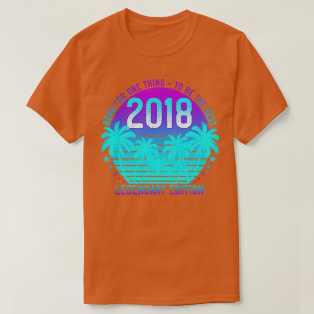 3. Geburtstag 2018 Vintage Ästhetische Sonnenunter T-Shirt (Design vorne)